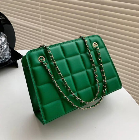 Cubes Leather Bag (Green)