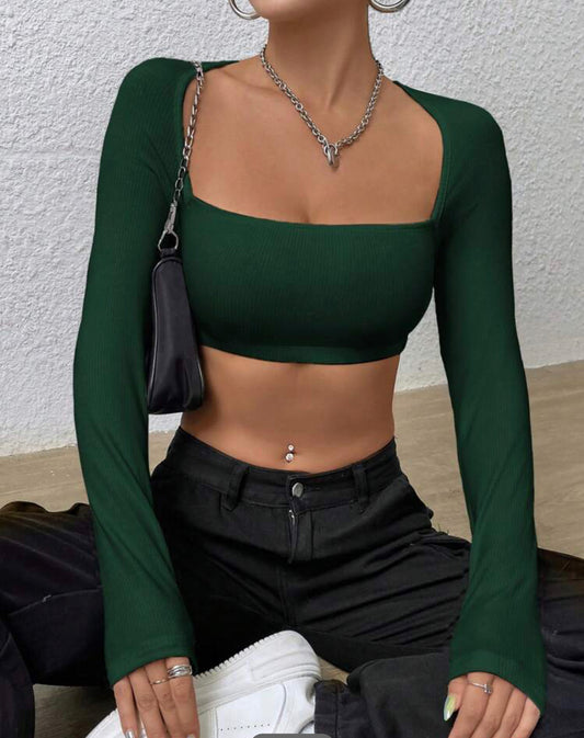 Square neck crop top