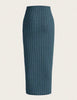 Knit pencil skirt in cadet blue