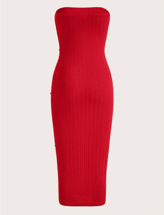 Backless Tube dress in red