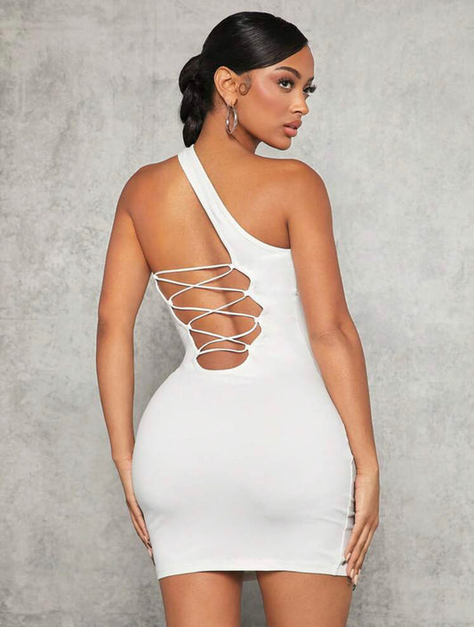 Lace up bodycon dress