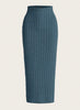 Knit pencil skirt in cadet blue