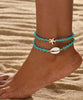 Starfish Shell Anklet (Blue)