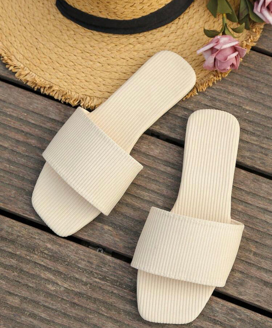 Elegant Minimalist Slide Sandals (Beige)