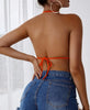 Slit Backless Halter Top