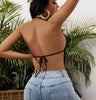 Slit Backless Halter Top