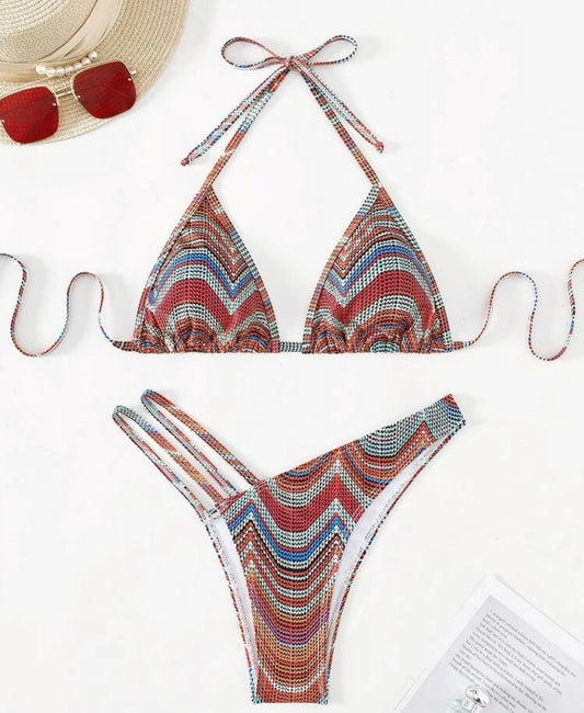 Strip Cutout Bikini Swimsuit