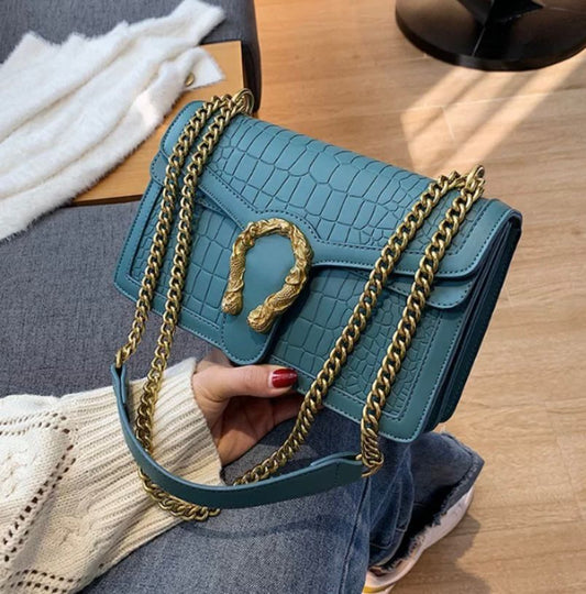 Vintage clutch Turquoise shoulder Bag