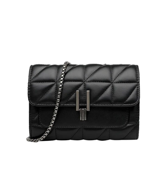 Flap Leather Bag Black