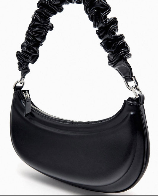 Zara HALF-MOON SHOULDER BAG WITH GATHERED STRAP